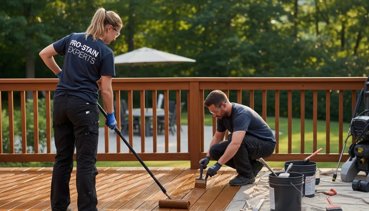 Deck staining in Pasadena, CA by Pasadena Paint Pros for long-lasting wood deck protection