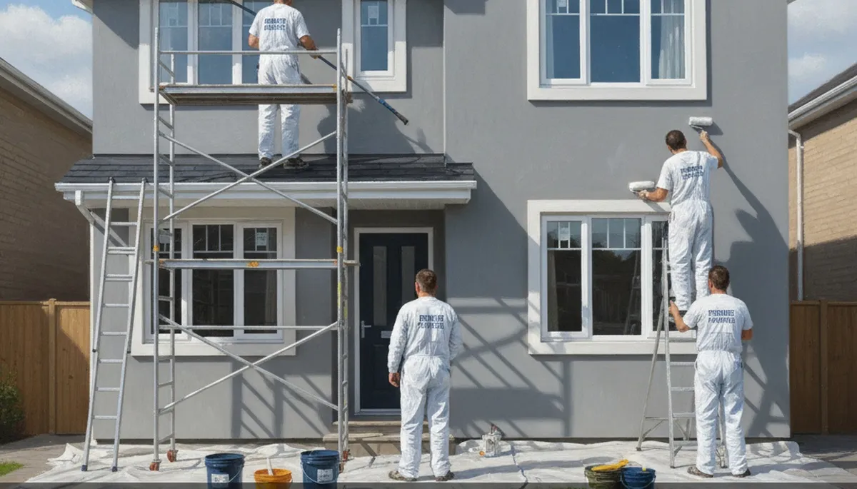 Pasadena, CA house painting contractor applying durable exterior finish to local home